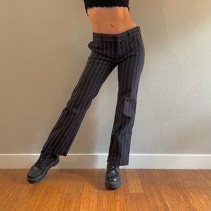 Y2K Mid Rise Striped Trousers